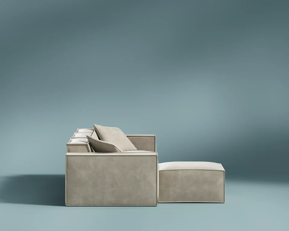 M1 Sofa Sectional - Venice Vegan Suede: Latte