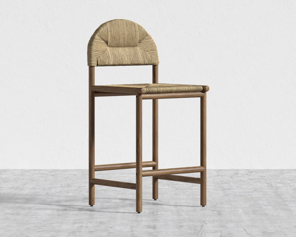 Monti Counter Stool - Seagrass Cord, Walnut Stain