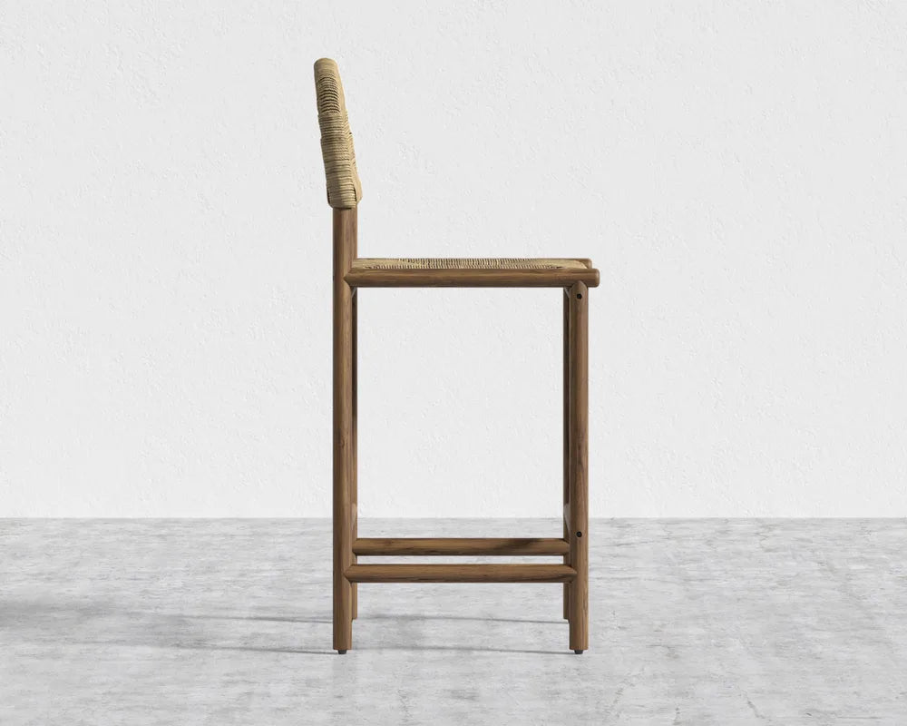 Monti Counter Stool - Seagrass Cord, Walnut Stain