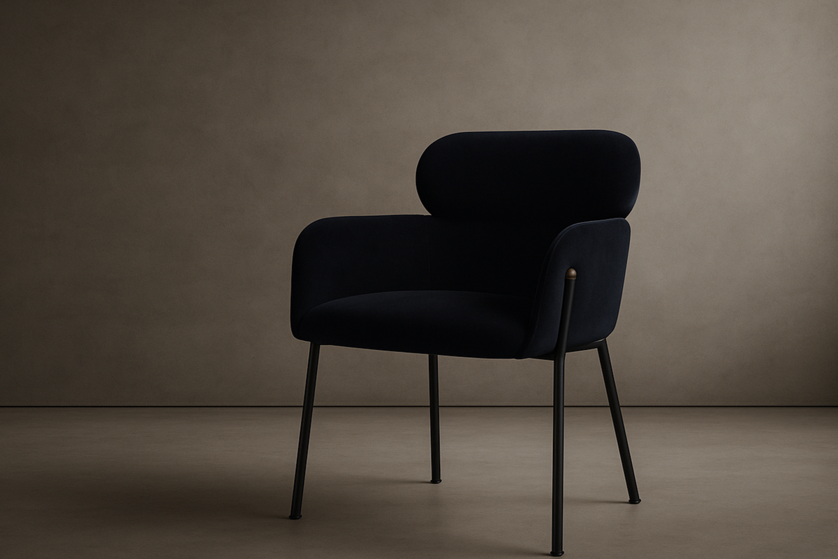 Napa Dining Chair - Velvet: Noir