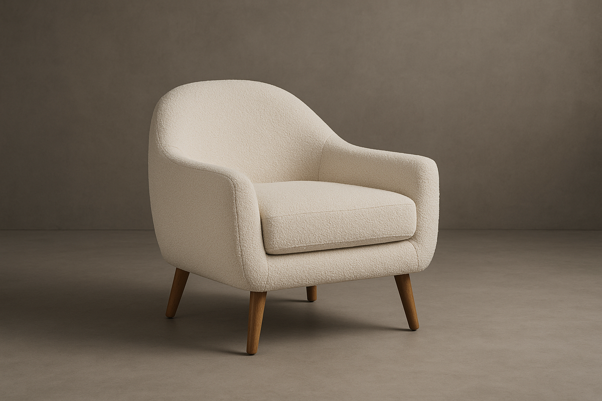 Nora Lounge Chair - Boucle: Opal, Natural