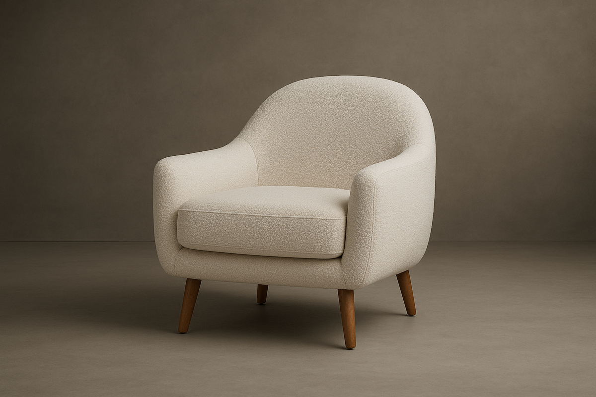 Nora Lounge Chair - Boucle: Opal, Natural