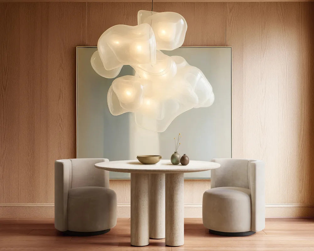 Maximus Round Table - White Travertine, 48in