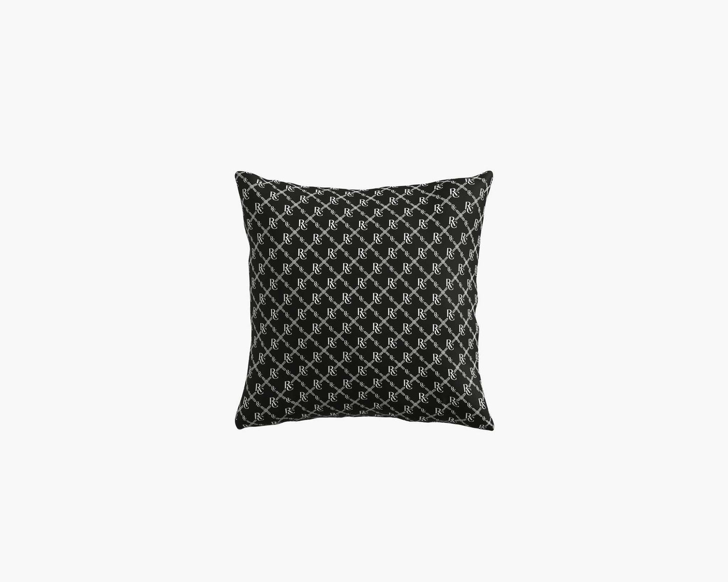 Square Outdoor Pillow - Monogram Pattern: Black