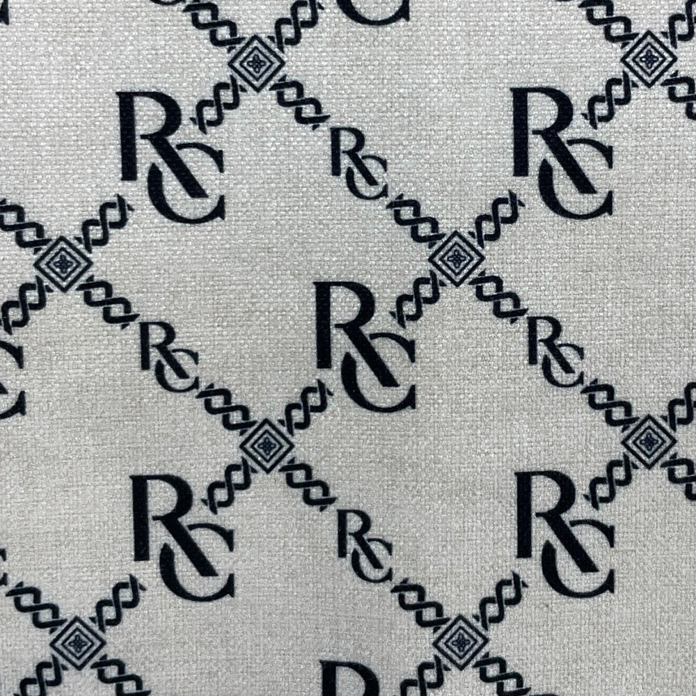 Square Pillow - Monogram Pattern: Bone