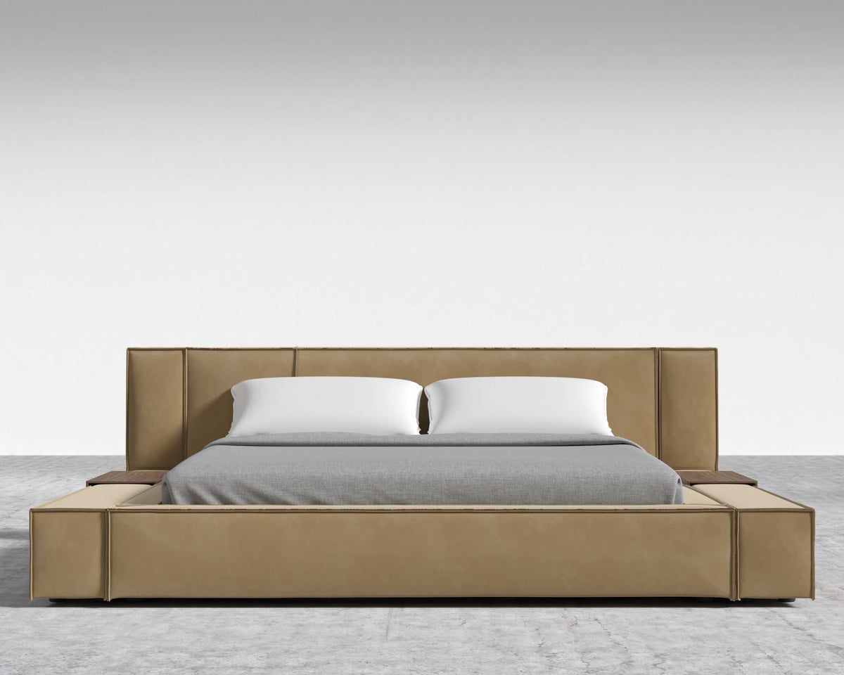 Porter Bed - Plush Velvet: Dune, King with Side Extensions - FLOOR MODEL