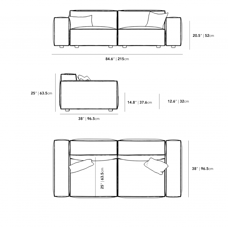 Porter Sofa - Plush Velvet: Black
