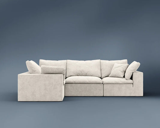 R4 L-Shaped Sofa - Performance Weave: Helium Cloud