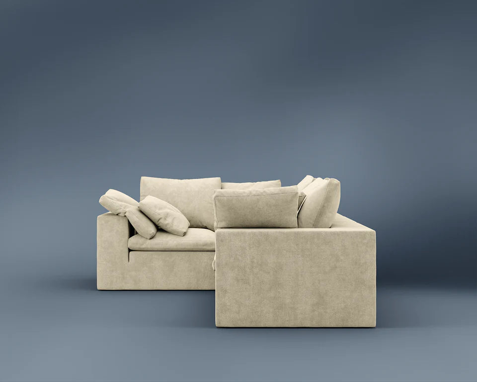 R4 L-Shaped Sofa - Performance Weave: Silicon Sand