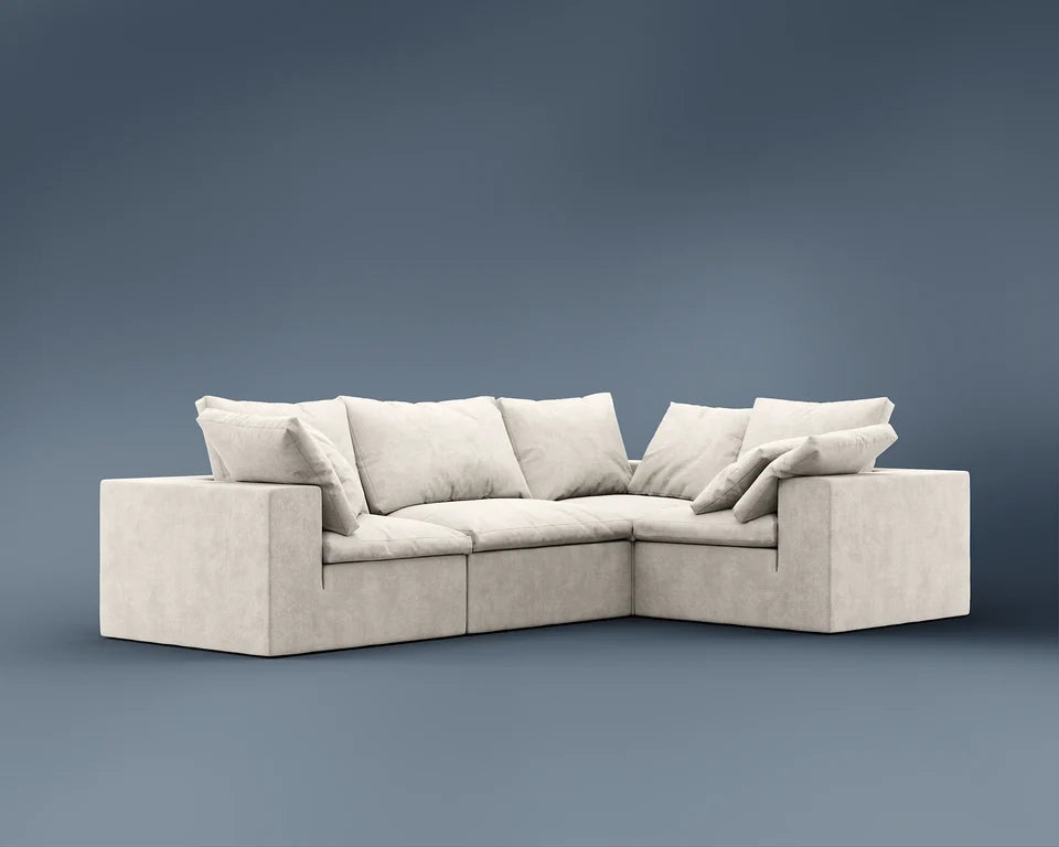 R4 L-Shaped Sofa - Performance Weave: Helium Cloud