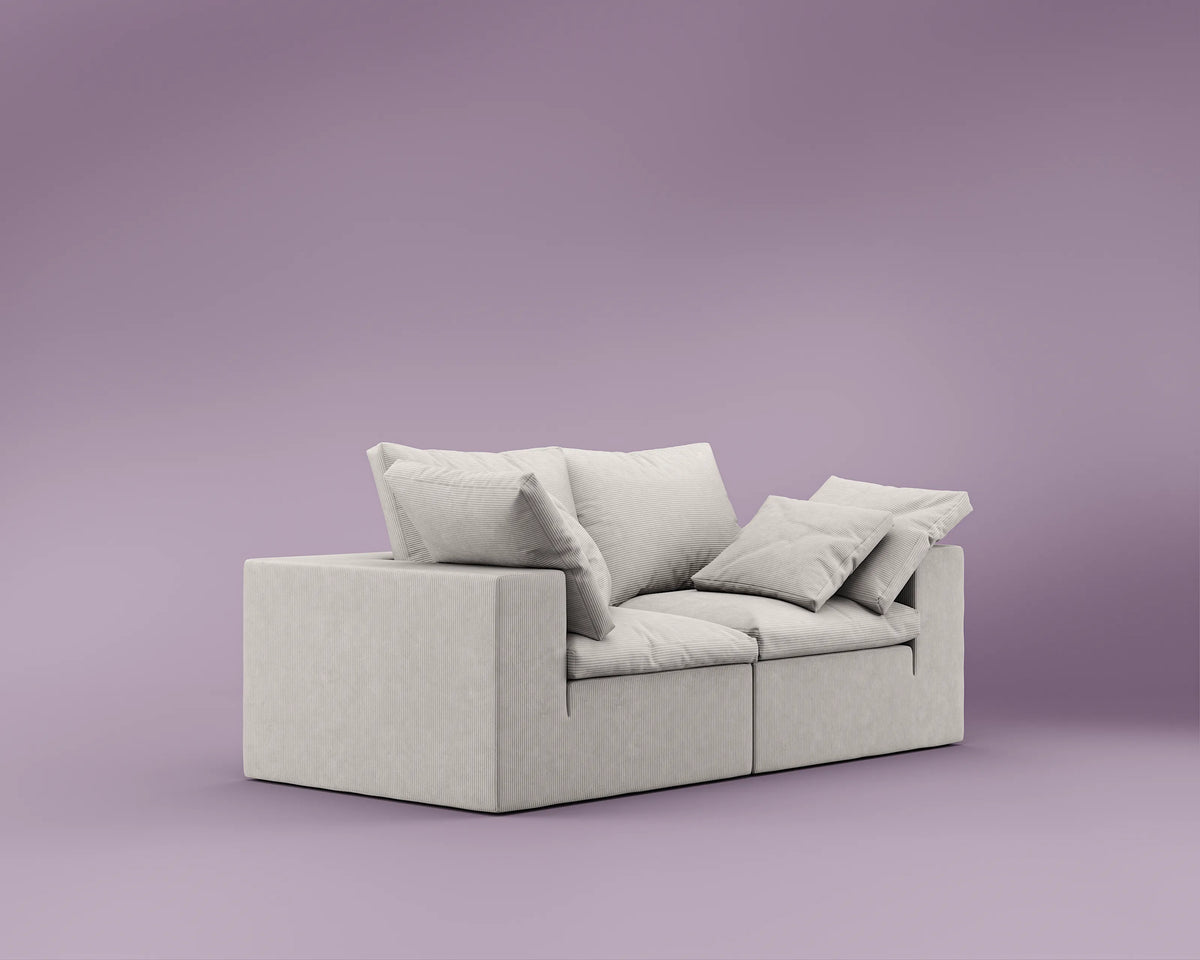 R4 Loveseat Sofa - Performance Corduroy: Comet Ivory