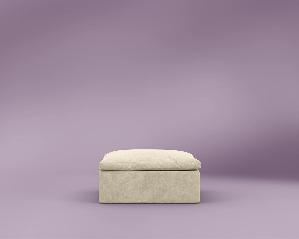 R4 Ottoman - Performance Weave: Silicon Sand