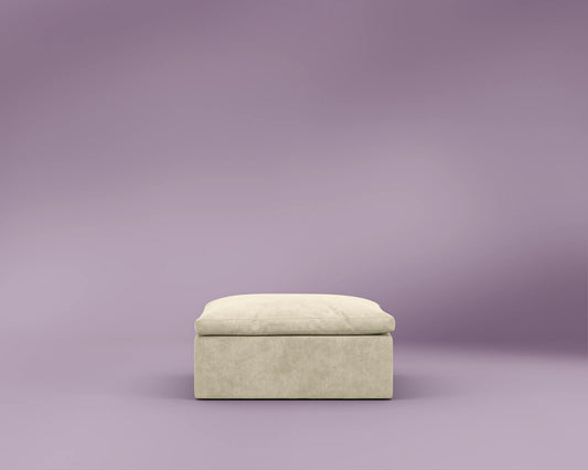 R4 Ottoman - Performance Weave: Silicon Sand