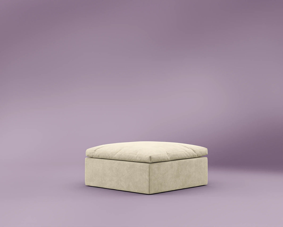 R4 Ottoman - Performance Weave: Silicon Sand