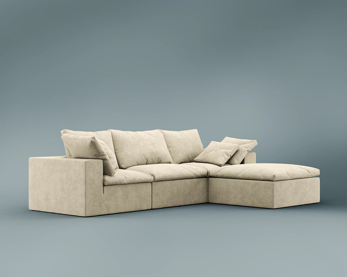R4 Sectional Sofa - Performance Weave: Silicon Sand