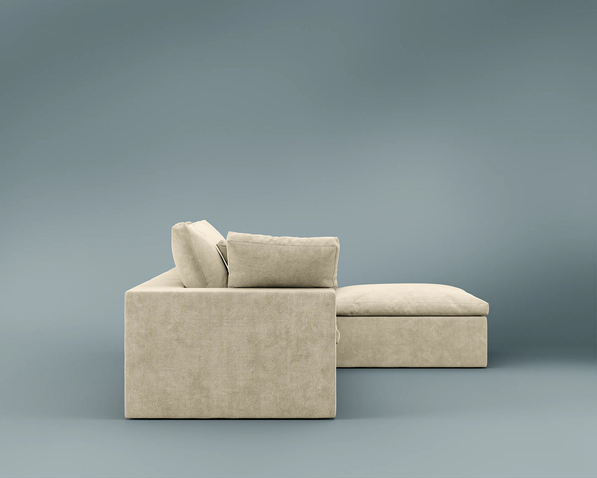 R4 Sectional Sofa - Performance Weave: Silicon Sand