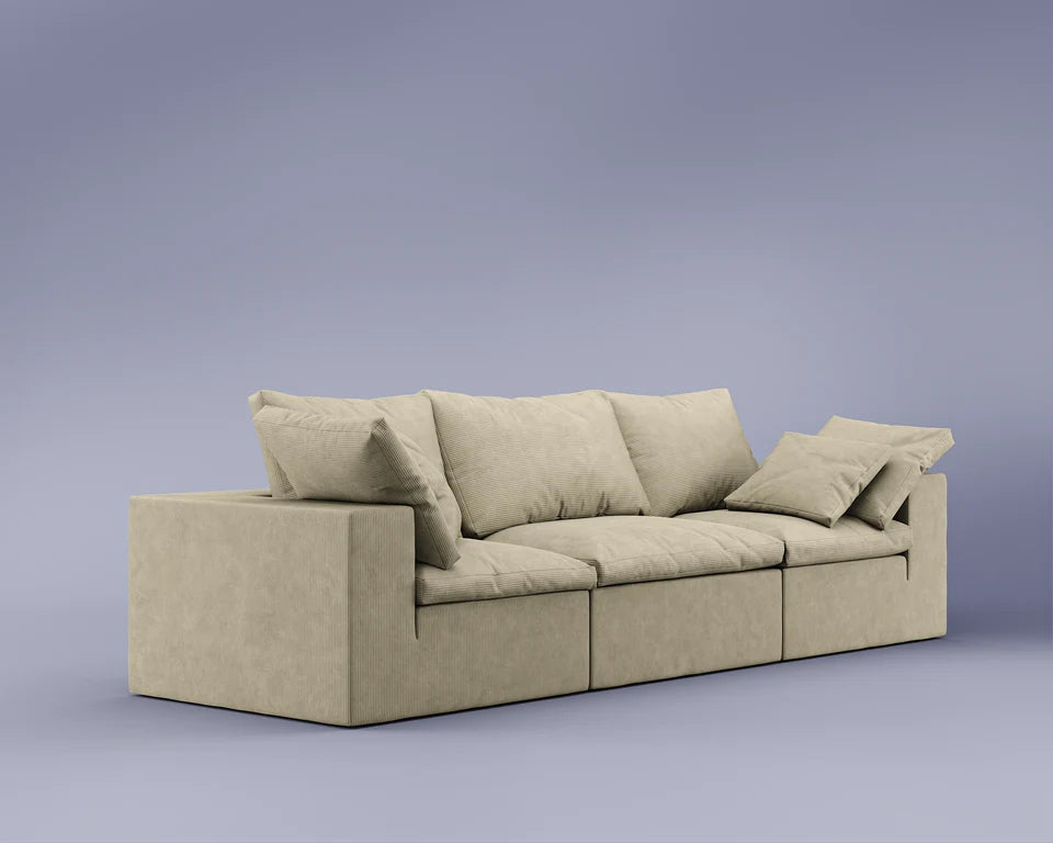 R4 Sofa Three Seater - Performance Corduroy: Lunar Dune