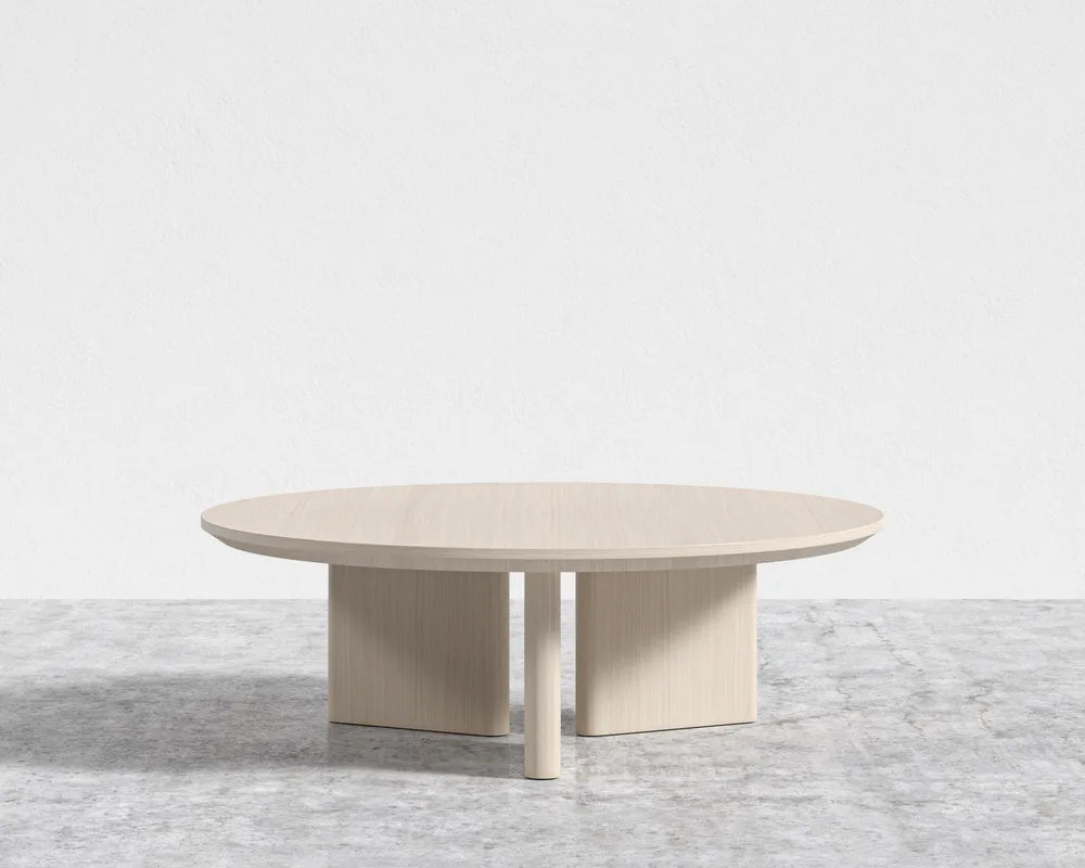 Trio Coffee Table - Washed Natural Oak Veneer with Straight Grain