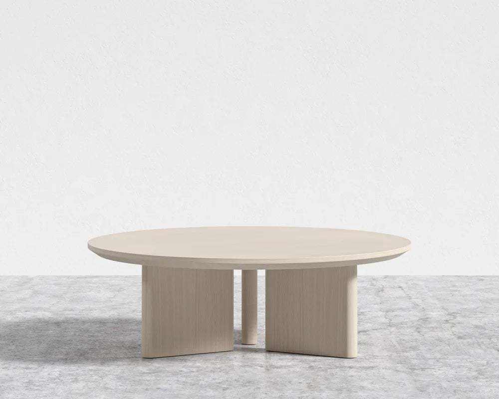 Trio Coffee Table - Washed Natural Oak Veneer with Straight Grain