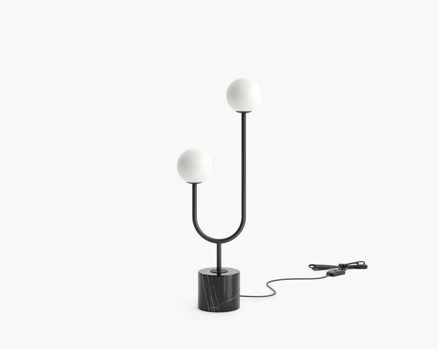 Uma Table Lamp - Matte Black with Black Marble