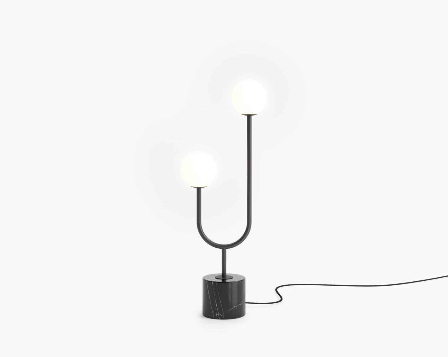 Uma Table Lamp - Matte Black with Black Marble