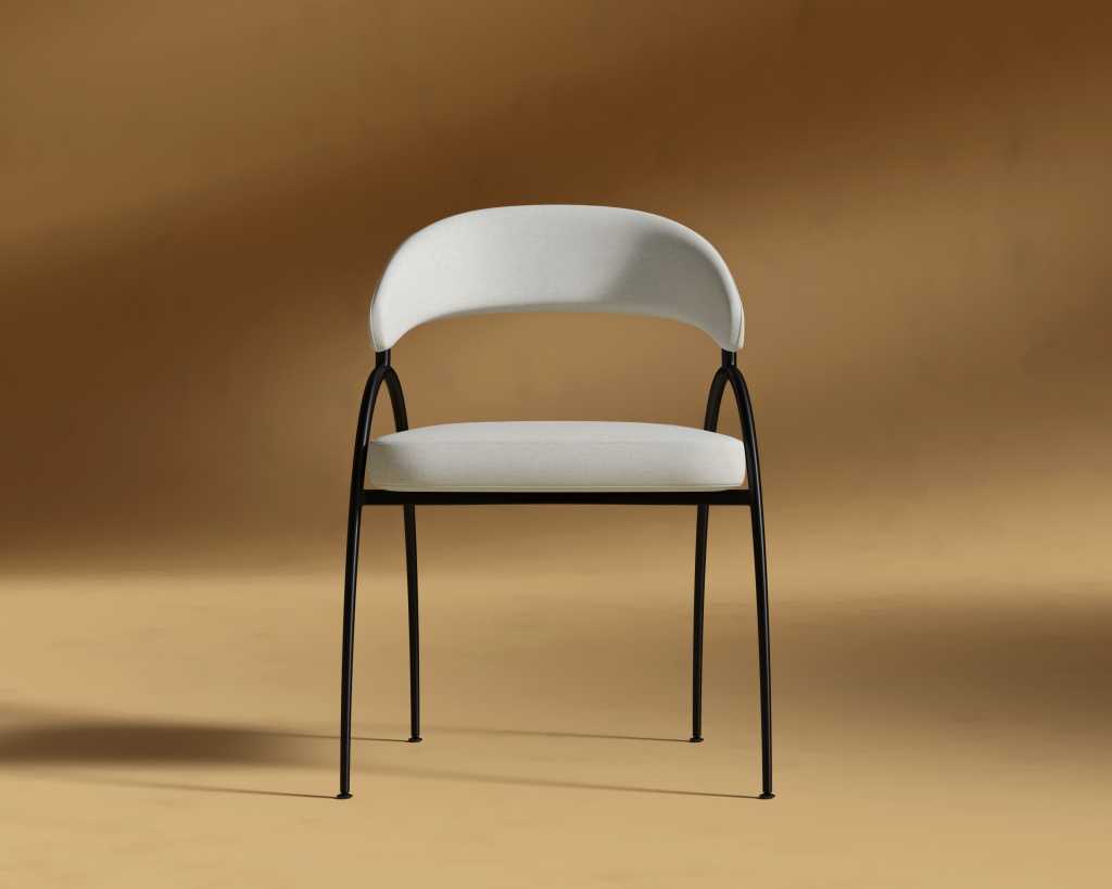 Uma Dining Chair - Modern Felt: Alesund, Black Base