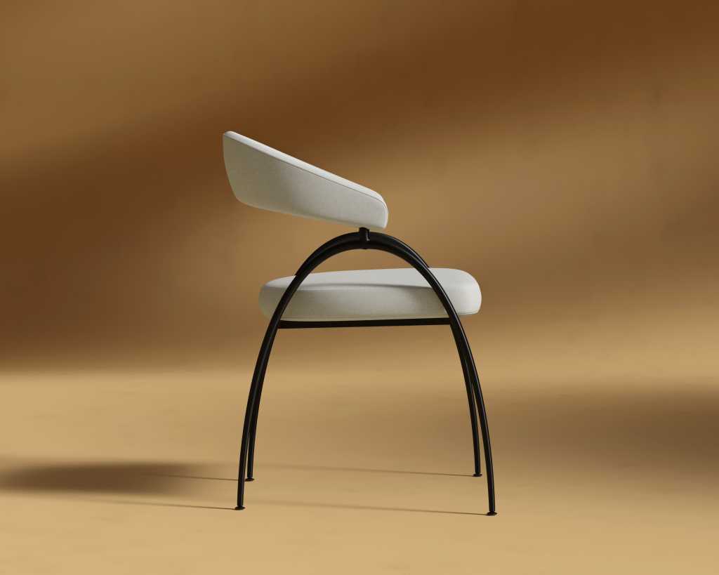 Uma Dining Chair - Modern Felt: Alesund, Black Base