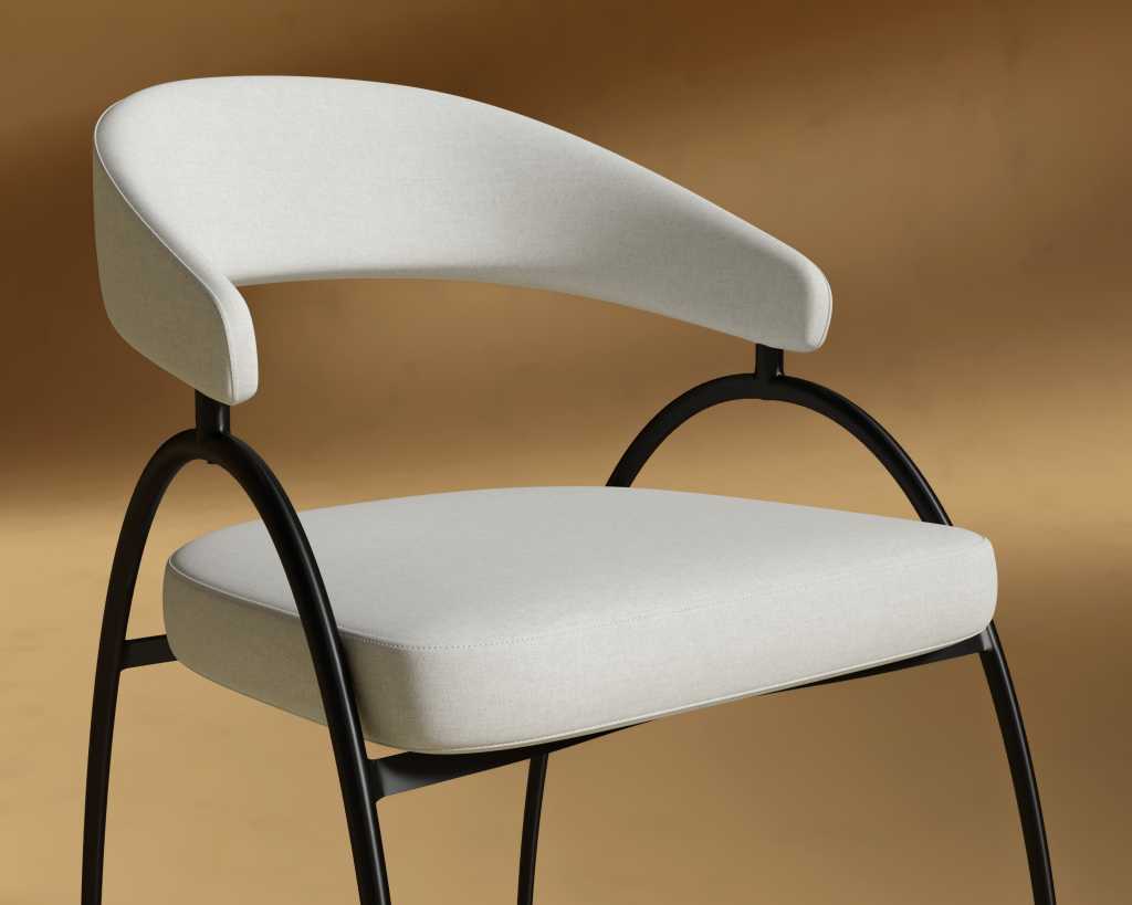 Uma Dining Chair - Modern Felt: Alesund, Black Base