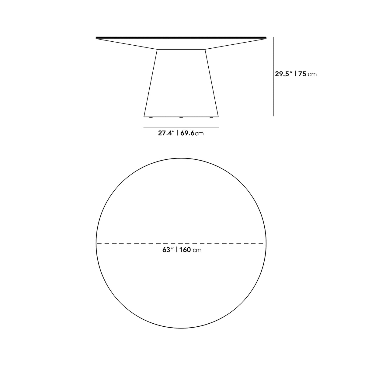Winston Dining Table - White Calacatta Ceramic, Walnut Veneer, 63" | 160cm