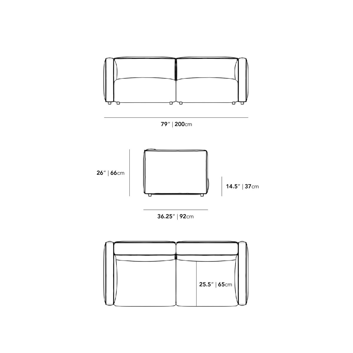 Arya Modular Loveseat - Multiple Options Available