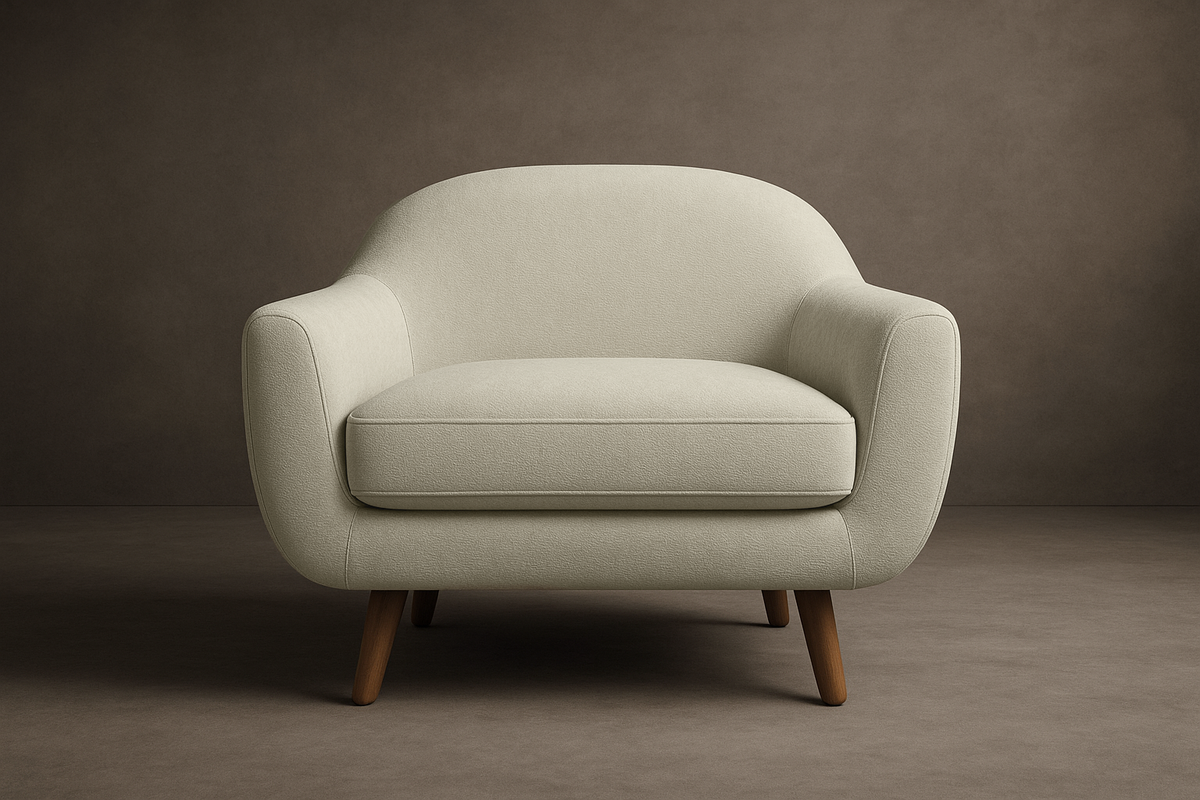 Nora Lounge Chair - Chenille Weave: Stone, Natural