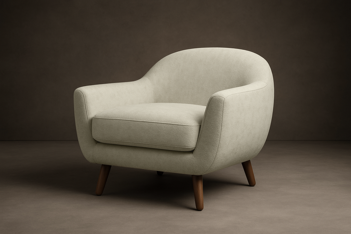 Nora Lounge Chair - Chenille Weave: Stone, Natural