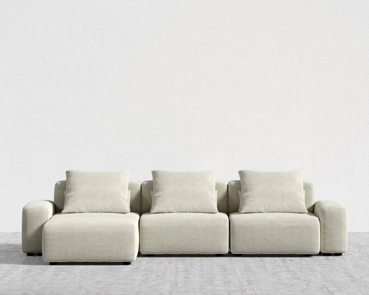 Kaye Sectional Sofa L - Essential Cloud Weave: Birch