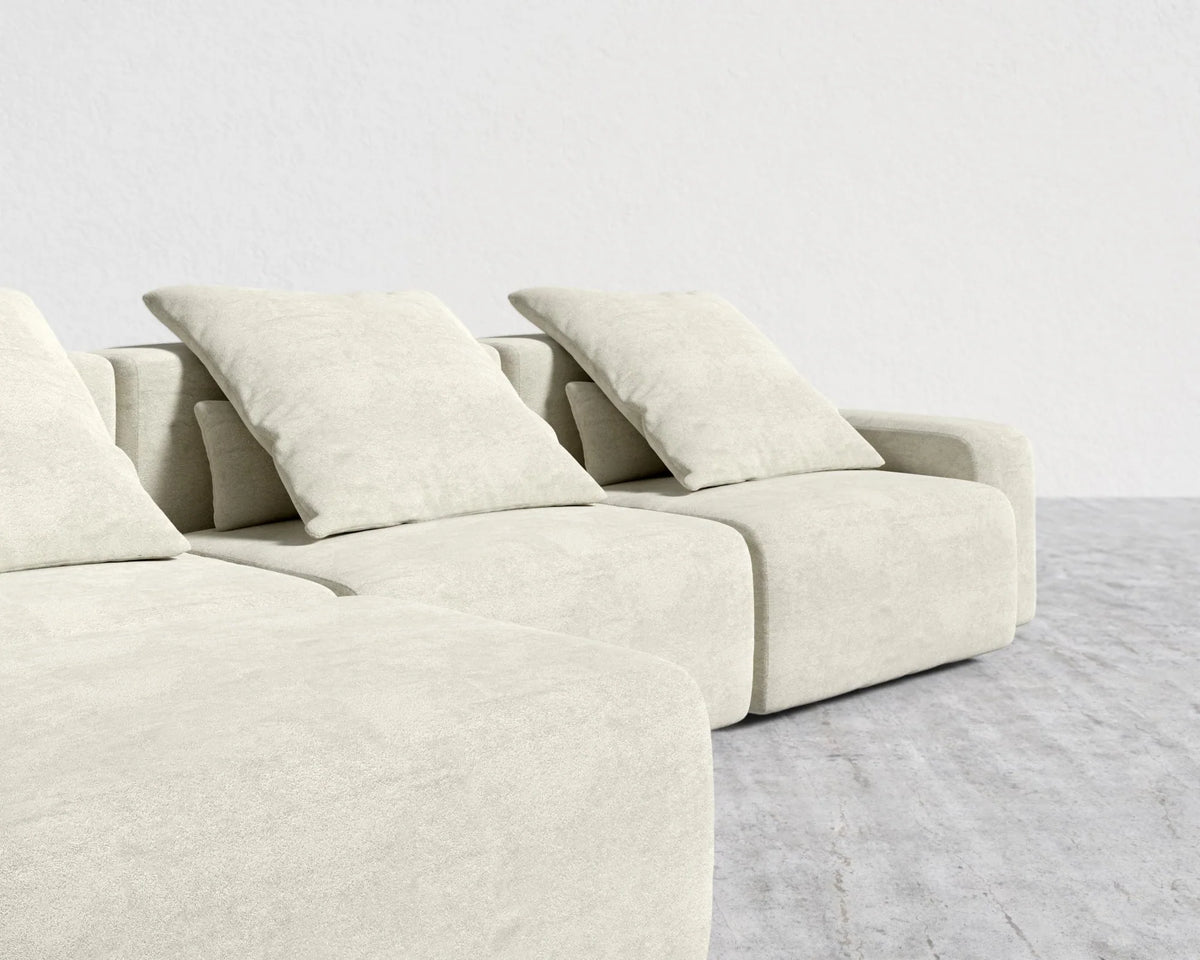 Kaye Sectional Sofa L - Essential Cloud Weave: Birch